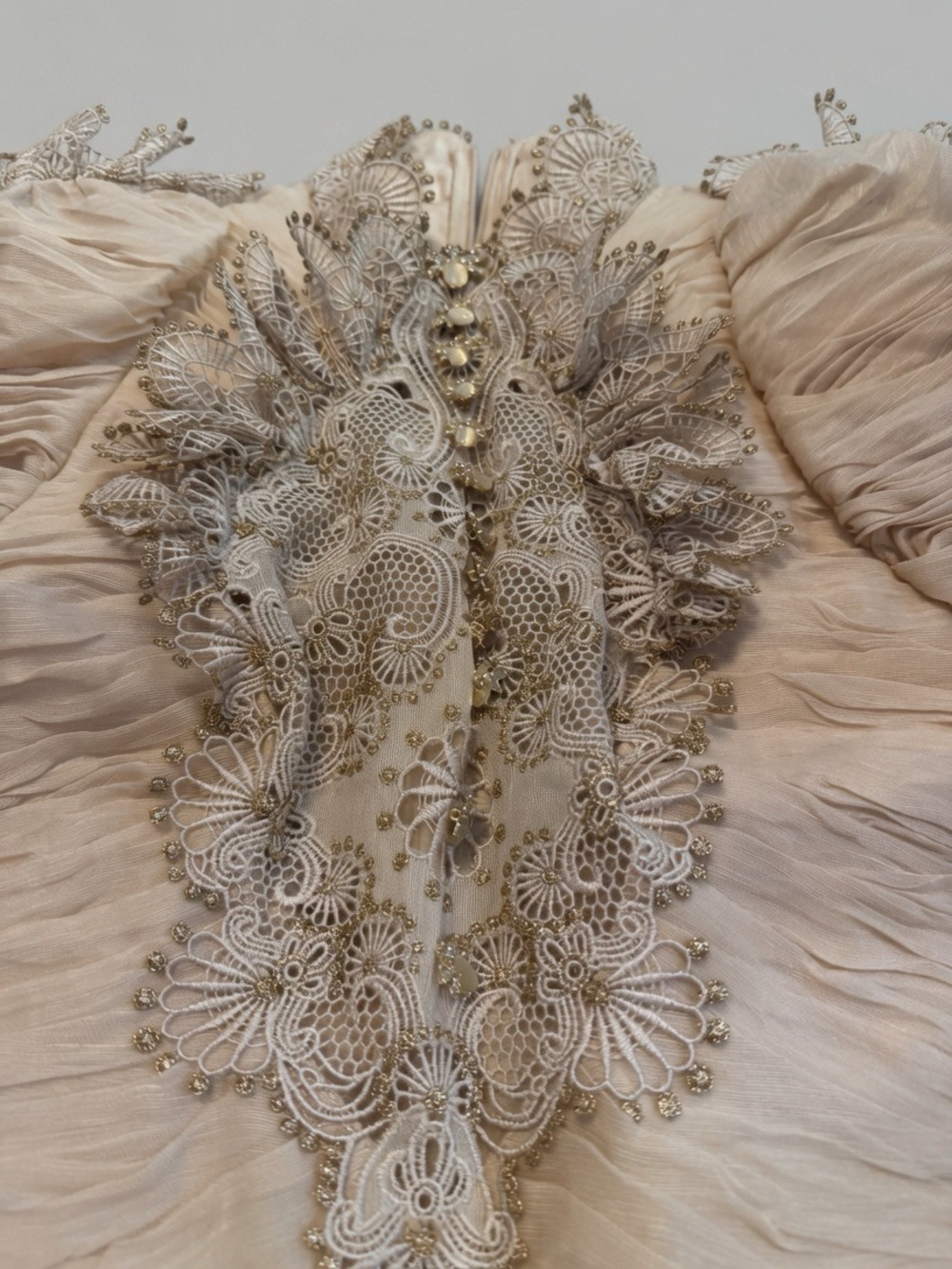 Zimmermann Beige Lace-Appliqué Button-Down Blouse - Picture 4 of 5